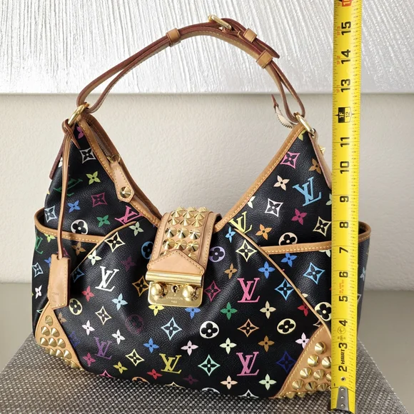 RARE Authentic Louis Vuitton Black Monogram Multicolor Chrissie MM Shoulder Bag - Picture 15 of 16